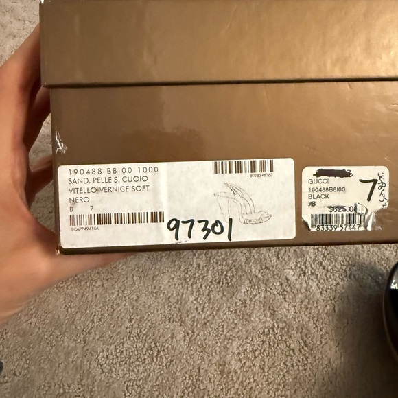 Gucci logo Patent leather and cork slingback platform Sandals - Picture 5 of 5